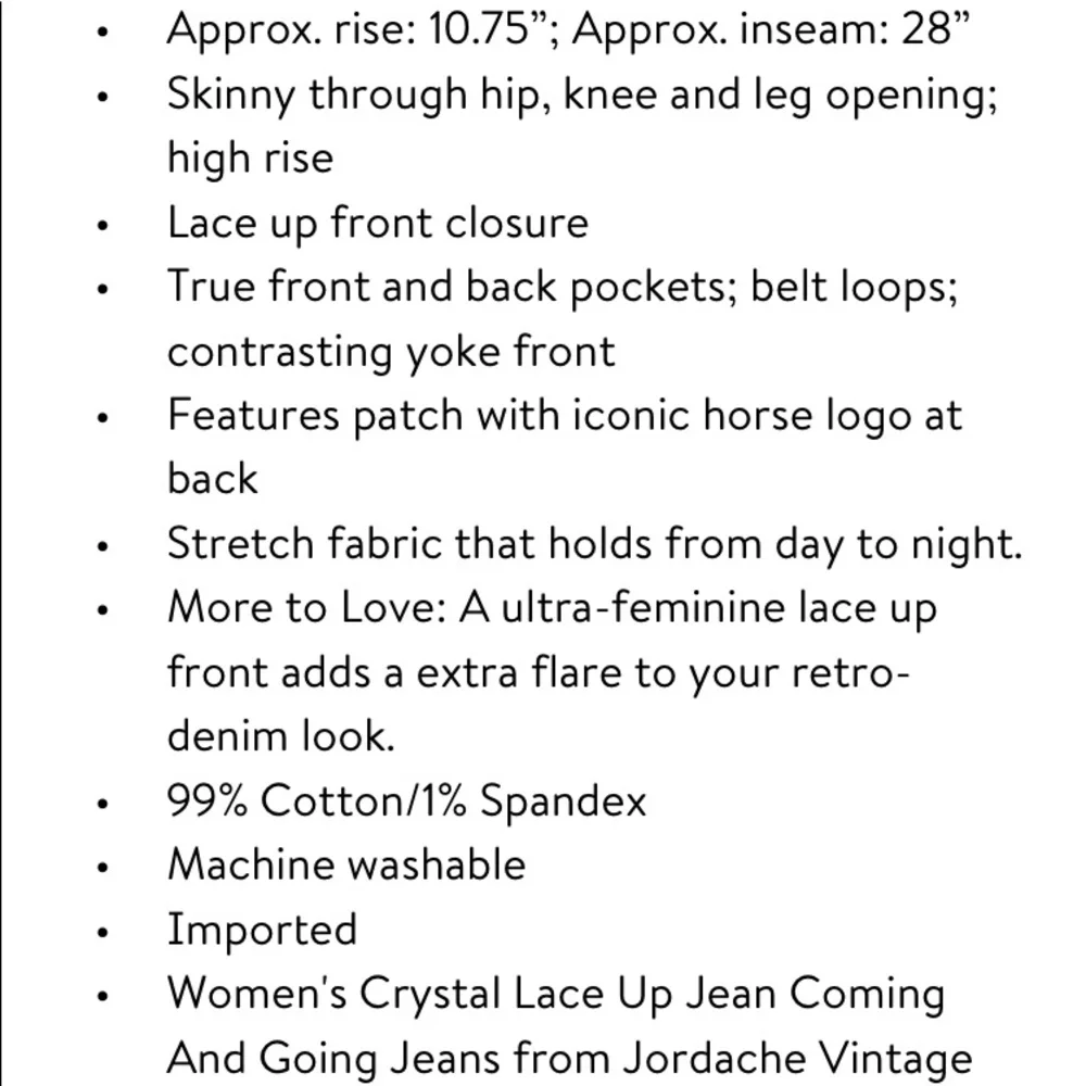 Jordache Vintage Crystal Lace Up Jeans - Picture 7 of 11